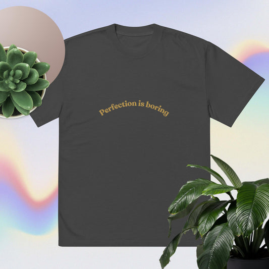 "Perfection is boring" Minimalist Overside T-shirt