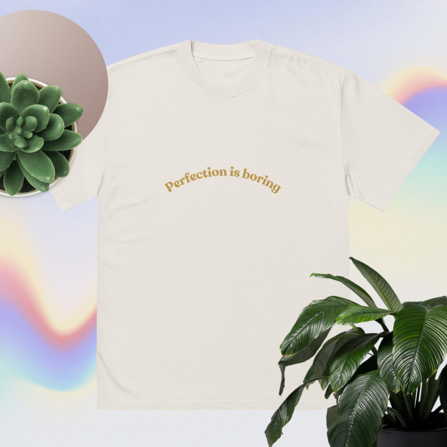 "Perfection is boring" Minimalist Overside T-shirt