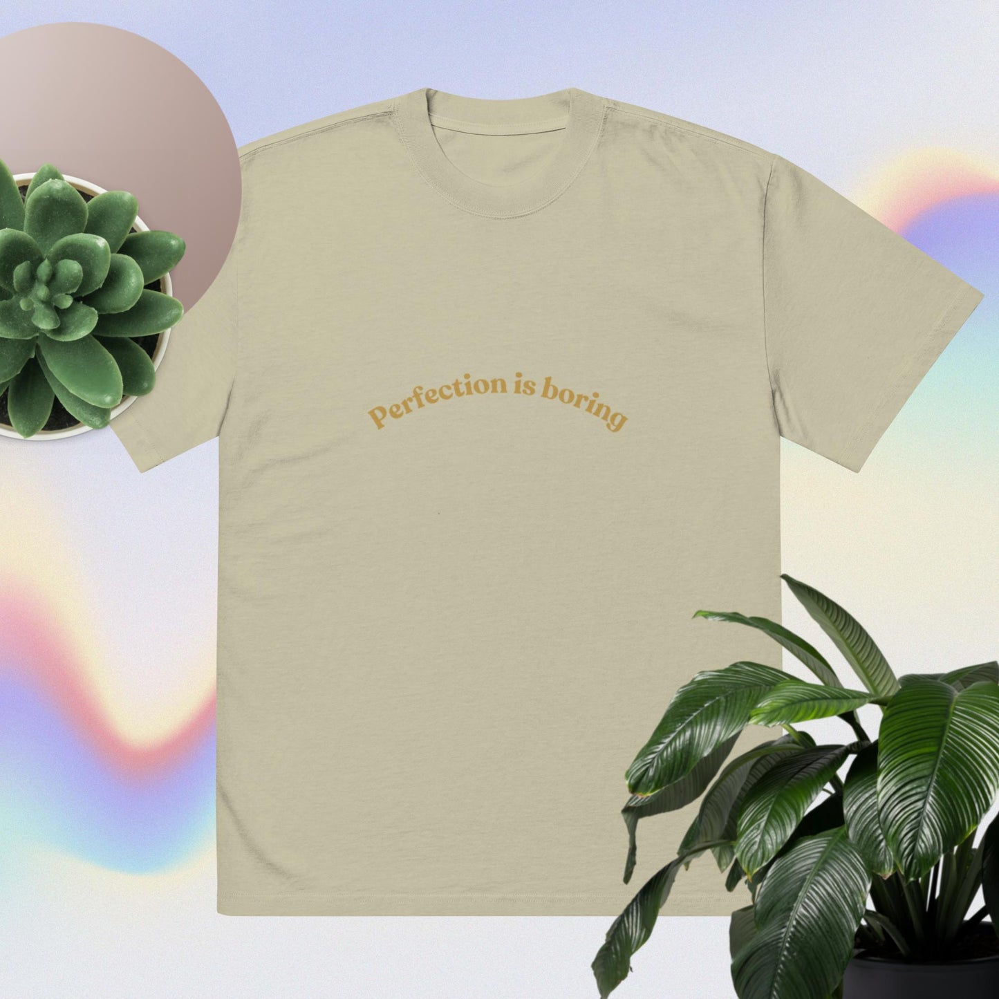 "Perfection is boring" Minimalist Overside T-shirt