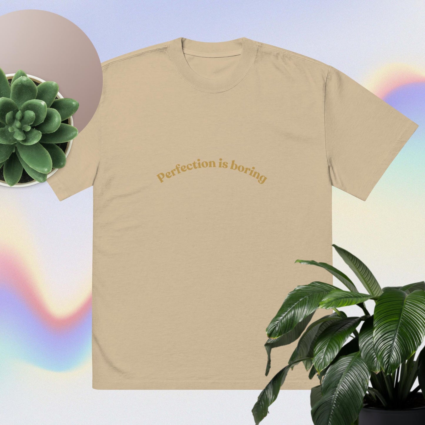 "Perfection is boring" Minimalist Overside T-shirt