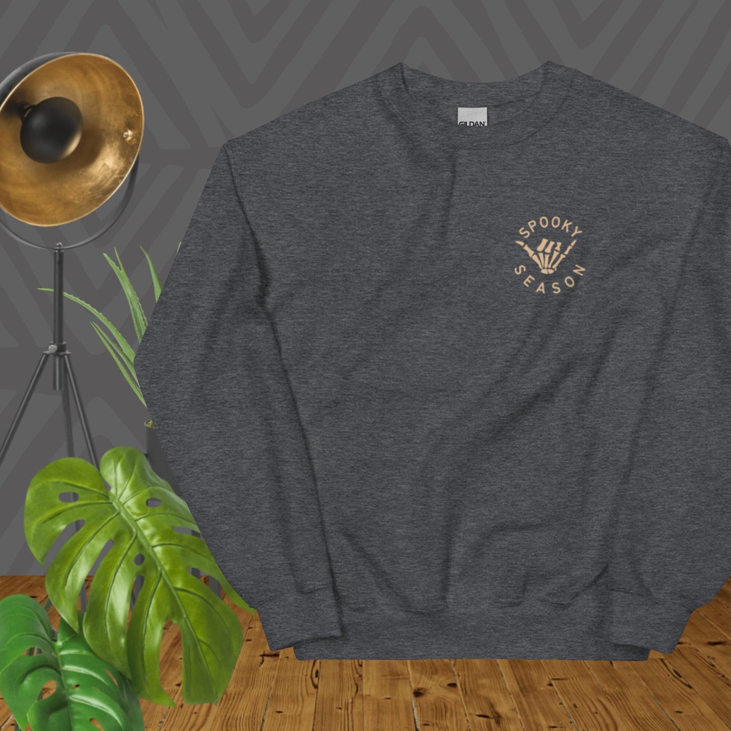 skeleton hand spooky season - sweatshirt