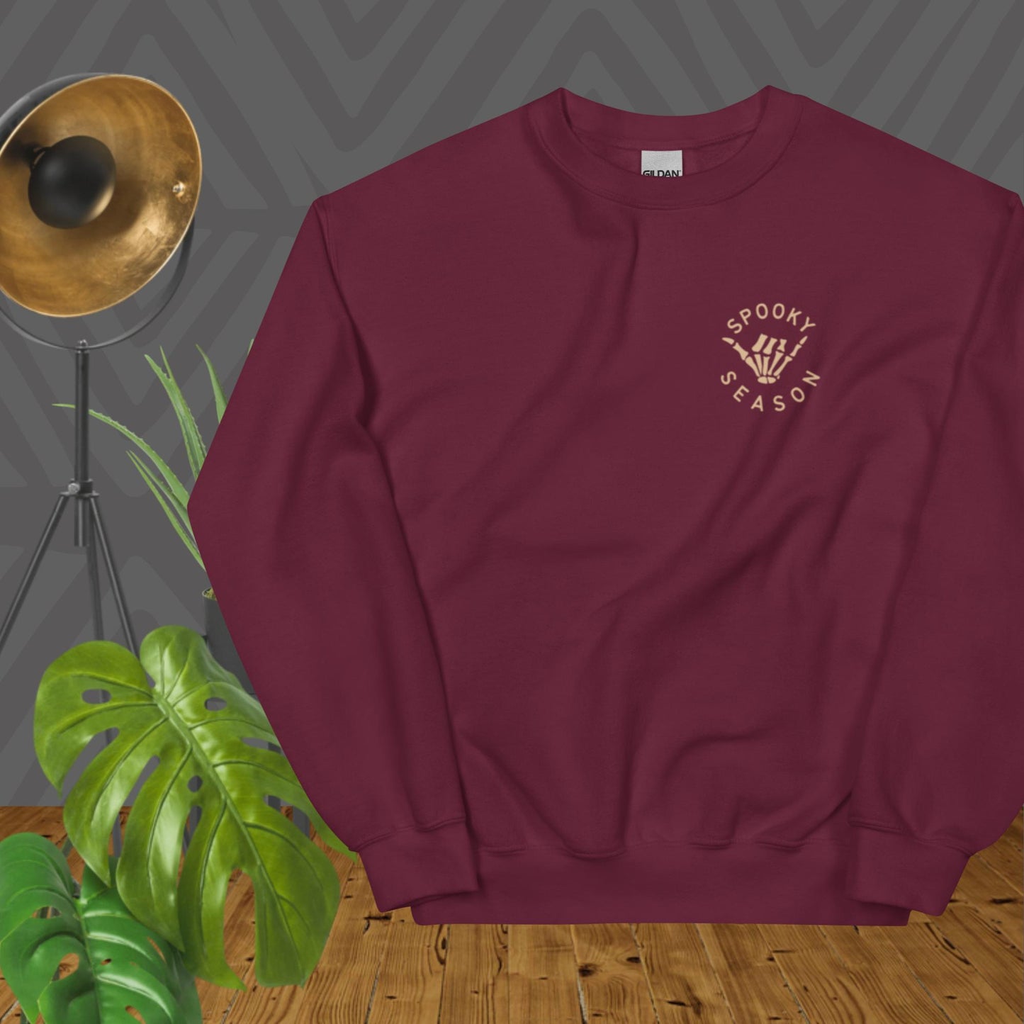 skeleton hand spooky season - sweatshirt