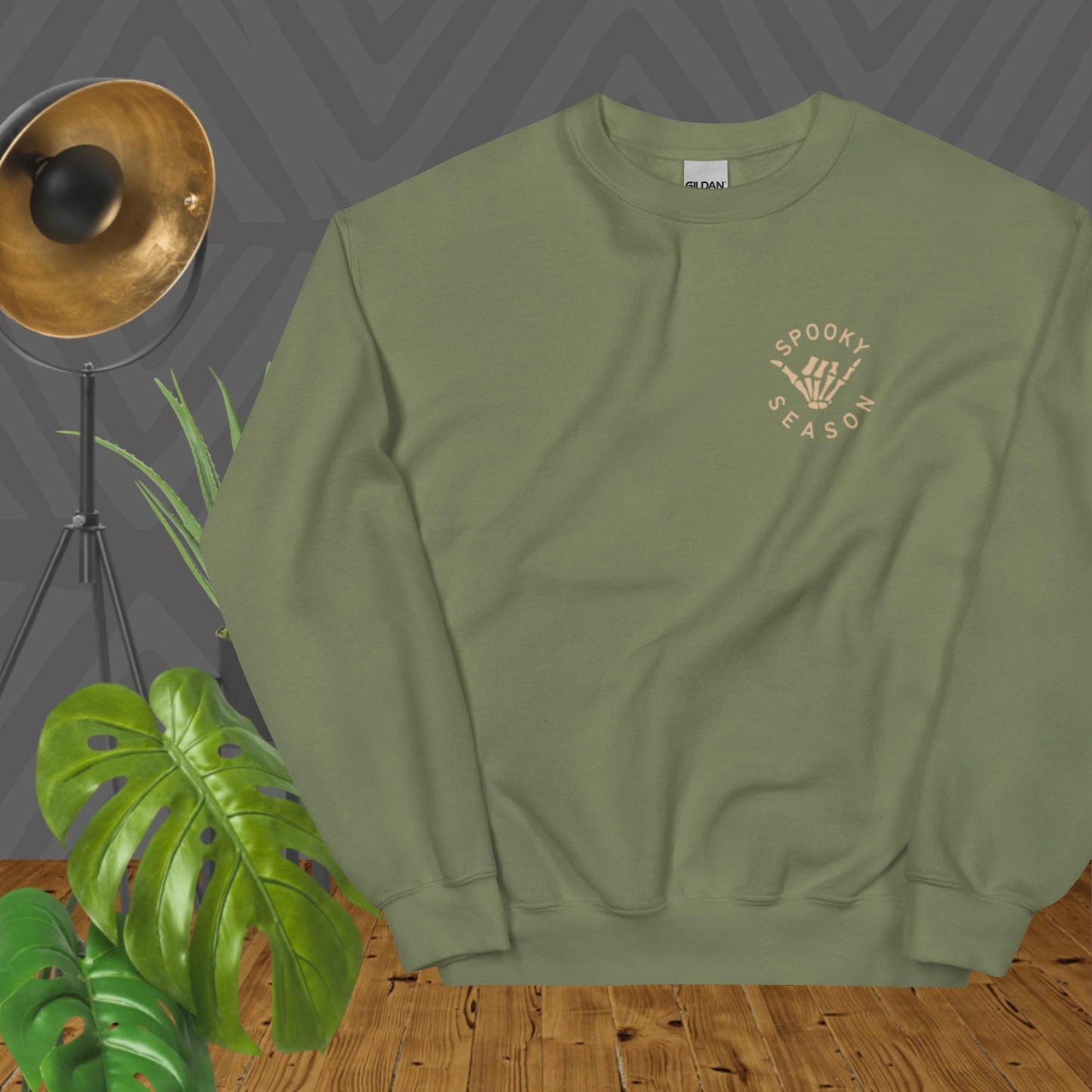 skeleton hand spooky season - sweatshirt